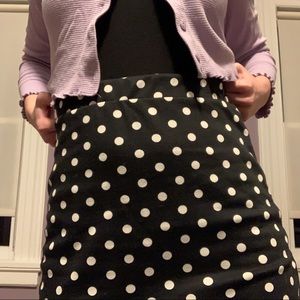 polka dot pencil skirt